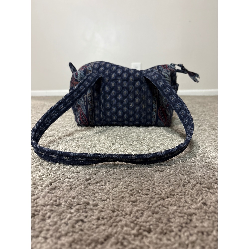 Vera Bradley Quilted Cotton Cosmetic Bag Navy Blue Paisley Travel Toiletry Pouch - Picture 3 of 9
